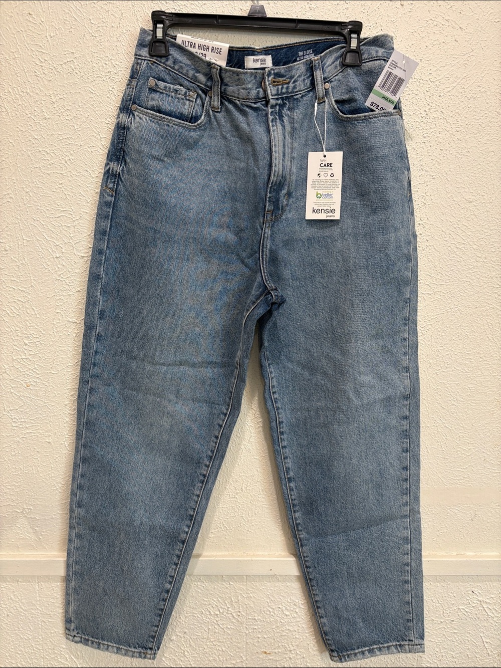 kensie Light Blue High-Rise Mom Jeans